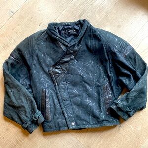 Pelle Pelle Marc Buchanan Vintage Black Leather Jacket Size 38